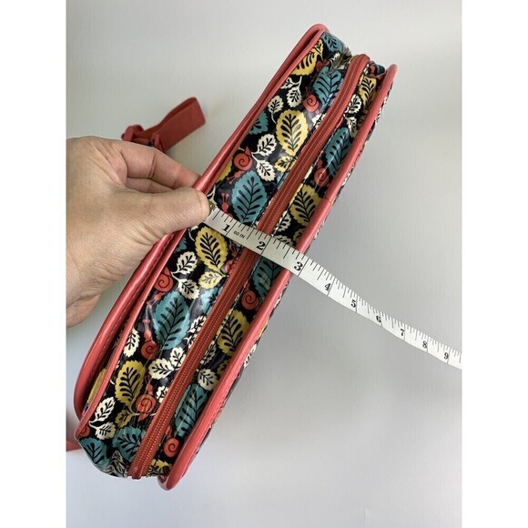 Vera Bradley Frill Messenger Bag Happy Snails Pattern Pink Leaf Flap Magnetic - Picture 13 of 16